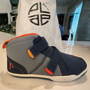 NWT Plae Kids Max High-Top Sneakers - Navy and Orange, washable